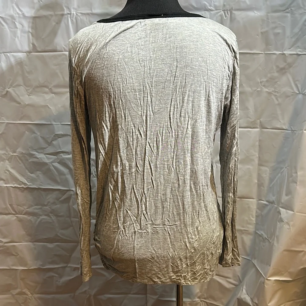 Grey and black Long Sleeve Preggers t-shirt size XL extra large maternity - Picture 5 of 6